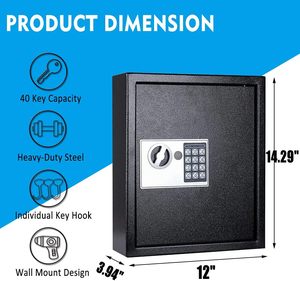 Tủ chìa khóa với khóa kỹ thuật số điện tử, Hộp chìa khóa treo tường, hệ thống khóa lưu trữ an ninh cho gia đình, khách sạn, trường học - Product Image 5