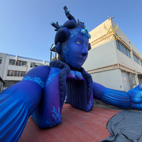 Nouvelle Arche Gonflable Bleue à Motifs pour Scène, Décoration de Festival de Musique, Dieu/Goddess Gonflable pour Fête d'Halloween sur la Plage