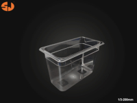 Contenants de stockage alimentaire en polycarbonate transparent de qualité alimentaire pour restaurants commerciaux, taille 1/6, Gastronorm GN