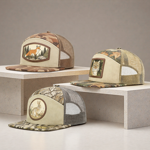 <span class=keywords><strong>Gorras</strong></span> de Béisbol <span class=keywords><strong>Personalizadas</strong></span> con Bordado en Cuero, Parche Tejido, 100% Algodón, Camuflaje, 7 Paneles, Cierre a Presión, Malla Trucker - Product Image 5