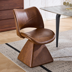 Swivel Convertible <b>Dining</b> <b>Chair</b> with Artificial Leather Upholstery Modern High-back Design for Apartment and Hotel Use - Product Image 1