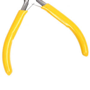 Yellow Handled Toothed Needle Nose Pliers 4.5 Inch Serrated Jaw Mini Pliers Tool For Precision Work - Product Image 1