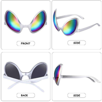 Lunettes amusantes Alien en plastique, décoration de fête d'anniversaire, Halloween, adultes et enfants