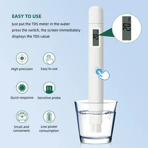 جهاز اختبار قلم TDS مع علبة هدايا, تصميم جديد 2022 0-9990 PPM متر TDS قلم اختبار مع حزمة صندوق هدايا