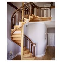 Escalier en colimaçon intérieur directement de l'usine, design moderne, en chêne américain avec acier inoxydable et verre, escalier circulaire en colimaçon pour loft