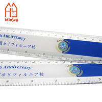 Règle Droite en Plastique Transparent de 15 cm et 30 cm avec Logo Personnalisé Imprimé pour Mesure Scolaire et de Bureau, Papeterie Promotionnelle