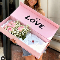 Boîte à fleurs carrée de luxe personnalisée, boîte cadeau pour la Saint-Valentin, arrangement floral, grande boîte d'emballage