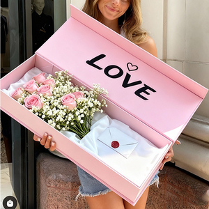 Tùy Chỉnh Sang Trọng Vuông Hoa Hồng Hộp Valentine Của Ngày Hộp Quà Tặng Hoa Sắp Xếp Lớn Đóng Gói Hộp - Product Image 4