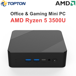 Mini PC Topton pas cher, AMD Ryzen 5 3500U, Barebone, ordinateur de bureau, Win11, 2xDDR4, M.2 NVMe, PC de jeu, 3x4K, HTPC, WiFi - Product Image 2