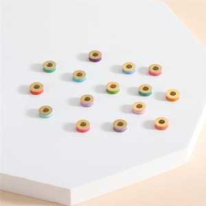 Sh39 En gros, composants de bijoux classiques pour bracelets et colliers, pendentifs à perles émaillées en acier inoxydable plaqué or pour la fabrication DIY - Product Image 4
