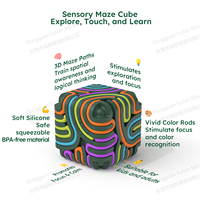 Planche d'activités sensorielles 3D, jouet anti-stress pour TDAH et autisme, cube en silicone multicolore portable pour les 14 ans et plus