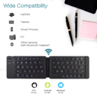 Clavier Bluetooth pliable OEM, format de poche, USB, mini, double pliage, compatible arabe et espagnol