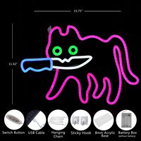 Enseigne néon chat en acrylique dimmable populaire pour Halloween, salle de jeux, fête d'entreprise, mariage, décoration de festival, source de lumière LED