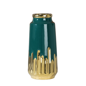 Ensemble de 3 pièces de <span class=keywords><strong>vase</strong></span> de fleur sèche de style européen, décoration blanche verte avec placage d'or, directement en usine, <span class=keywords><strong>vase</strong></span> de fleur de salon - Product Image 3
