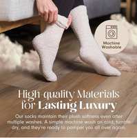 Chaussettes de sommeil d'hiver personnalisées à motif, épaisses, de haute qualité, chaudes, ultra-luxe, super douces, respirantes et écologiques