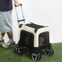 Sac de transport pour animaux de compagnie respirant et à roulettes pour petits chiens