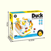 Jeu de piste de course éducatif en plastique personnalisé en gros, avec voiture mécanique de dessin animé Canard Jaune, jouet de puzzle d'aventure pour enfants
