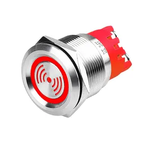 19mm Indicator Lights High Decibel High Loudness Flash Waterproof Buzzer 12V RED LIGHT Screw