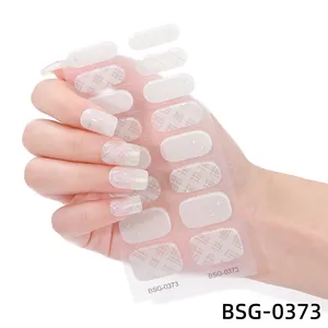 Prix d'usine en gros semi-durci gel ongles enveloppes Saint Valentin ongles autocollants avec des conceptions pour le choix