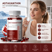 Gélules d'astaxanthine naturelle à marque privée, issue de microalgues, triple concentration, complément alimentaire pour le soutien immunitaire, pour adultes