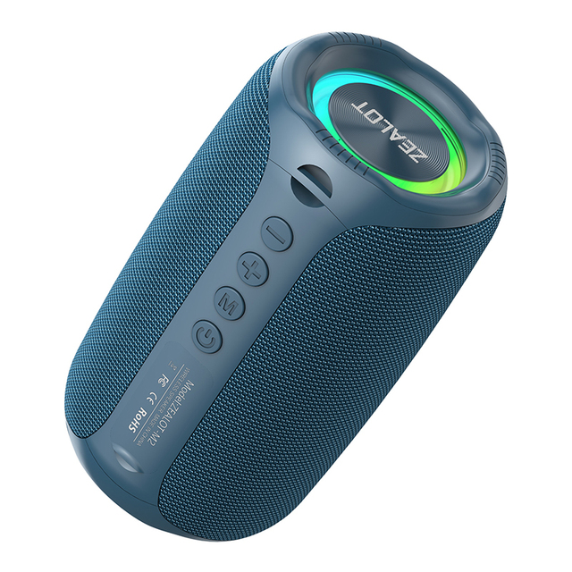 Zealot 10W Mini Portable Wireless for 5.4 Waterproof Outdoor Speaker with RGB LED Lighting TF Card & Plastic Cabinet