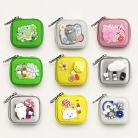 Estuche de Viaje Mini Protector a Prueba de Golpes con Lindas Decoraciones de Silicona, Bolsa Organizadora Versátil para Cables de Datos y Accesorios