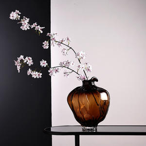 Modern Wave Shaped Glass Flower <b>Vase</b> Creative <b>Amber</b> Hydroponic Flower <b>Vase</b> - Product Image 3