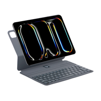 Fabrika Toptan Satış OEM/ODM Yeni İnce Akıllı Kablosuz Klavye Kılıfı Dokunmatik Yüzey Düğme Pil 11'' iPad Air 2024 Koyu Gri Hafif