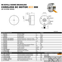 Moteur micro-plat sans balais CE ROHS DC 12V 23mm à rotor externe 700KV avec élément Hall pour équipement de précision