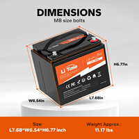 Batterie au lithium LiTime 12V 50Ah à décharge profonde Lifepo4 pour systèmes de moteurs de pêche à la traîne pour camping-cars et bateaux