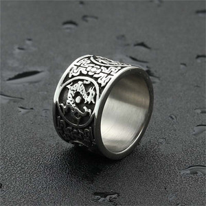 Men's Titanium Steel <b>Dragon</b> <b>Ring</b> Silver Retro Punk Style Animal Geometric Design 26094 - Product Image 2