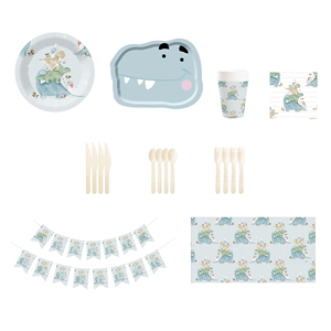 Fournitures de fête sur le thème des dinosaures DAMAI pour enfants, assiettes en papier jetables pour desserts, assiettes en papier pour dîner, ensembles de vaisselle - Product Image 1