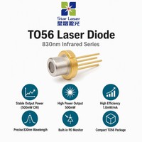 Diode laser infrarouge UOC U-LD-83E061Ap 830nm 500mW TO-18 5.6mm avec moniteur PD pour détection 3D