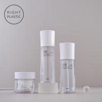 Flacon pulvérisateur compte-gouttes en plastique PETG RiGHT PLASTIC TIF 50/100/120ml, ensemble d'emballages cosmétiques en plastique personnalisés, flacon pour toner, crème, sérum