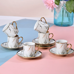 Set da Caffè e Tè in Porcellana dal <span class=keywords><strong>Design</strong></span> Moderno e Colorato con Logo Personalizzabile, Set Regalo da 6 Pezzi per il Tè del Pomeriggio - Product Image 5