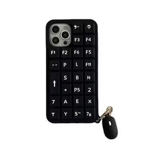 tampa do teclado simples Suppliers-Capa de celular de silicone com teclado fofo, capa luminosa para iphone 13pro max, 12 pro max