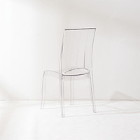 Vente en gros de meubles de maison chaise de salle à manger moderne et ordinaire en plastique résine acrylique transparent