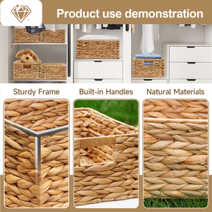 Sinh Thái Thân Thiện Dệt Tổ Hộp Lưu Trữ Bền Giỏ Cho Nhà Tổ Chức Kệ Trang Trí Nội Thất - Product Image 4