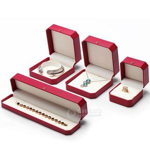 Caja de Joyería de Cuero Sintético de Lujo, Logotipo Personalizado, Rectangular, para Exhibición de Anillos y Collares, Cajas de Papel Cuadradas Simples - Product Image 4