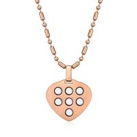Collier pendentif santé en acier inoxydable 316L anti-rayonnement EMF, énergie scalaire cardiaque quantique avec strass et placage or pour événements