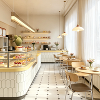 Vitrine de café haut de gamme en verre trempé LED, sur mesure pour l'aménagement intérieur