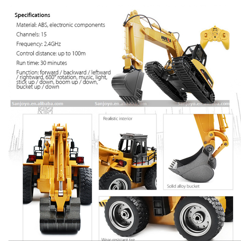 Huina 580 1:14 2.4g controle remoto liga de metal, caminhão de