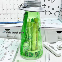 Estuche Transparente para Lápices con Diseño de Naves Espaciales y Extraterrestres, Bolsa de Papelería Divertida y Creativa para Estudiantes, Almacenamiento Personalizado