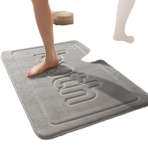 Tapis de bain modernes en velours corail, mousse à mémoire de forme, absorbants et antidérapants pour la maison, le sol, les toilettes, l'évier et la douche - Product Image 4