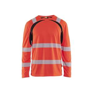 BLAKLADER - 359910135599XL Hi-Vis UV-protected <b>Long</b>-sleeved <b>T</b>-<b>shirt</b> Red hi-vis/<b>black</b> - EAN 7330509932742 HI-VIS WORKWEAR - Product Image 5