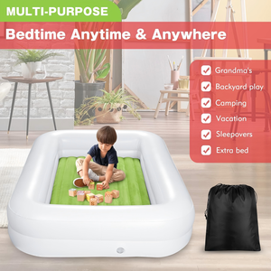 Cama Inflable de Viaje para Niños con Barandas de Seguridad para Niños Pequeños, para Acampar, Casa, Hotel - Product Image 4