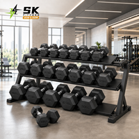 Ensemble d'haltères hexagonales SK, équipement professionnel d'entraînement avec poids libres pour salle de sport commerciale, centre de fitness et entraînement personnel