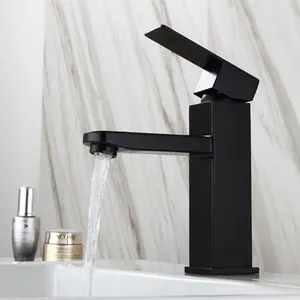 Rubinetto di fabbrica quadrato nero in acciaio inossidabile quadrato nero rubinetto del bagno rubinetto dell'acqua