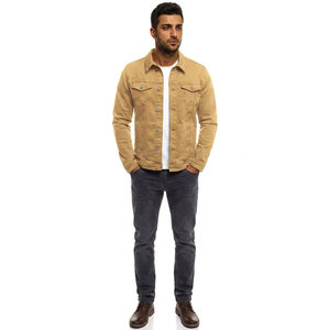 Men Classic <b>Slim</b> <b>Fit</b> Denim <b>Jacket</b> Stand Collar Hooded Front Logo Casual Fashion - Product Image 1