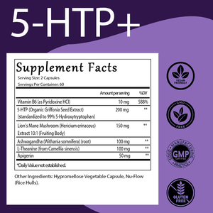 Suplemento OEM/ODM Plant 5 HTP+ con Vitamina B6 y L-Teanina para Apoyar la Memoria, el Enfoque Mental, la Salud Cognitiva y la Energía - Product Image 2